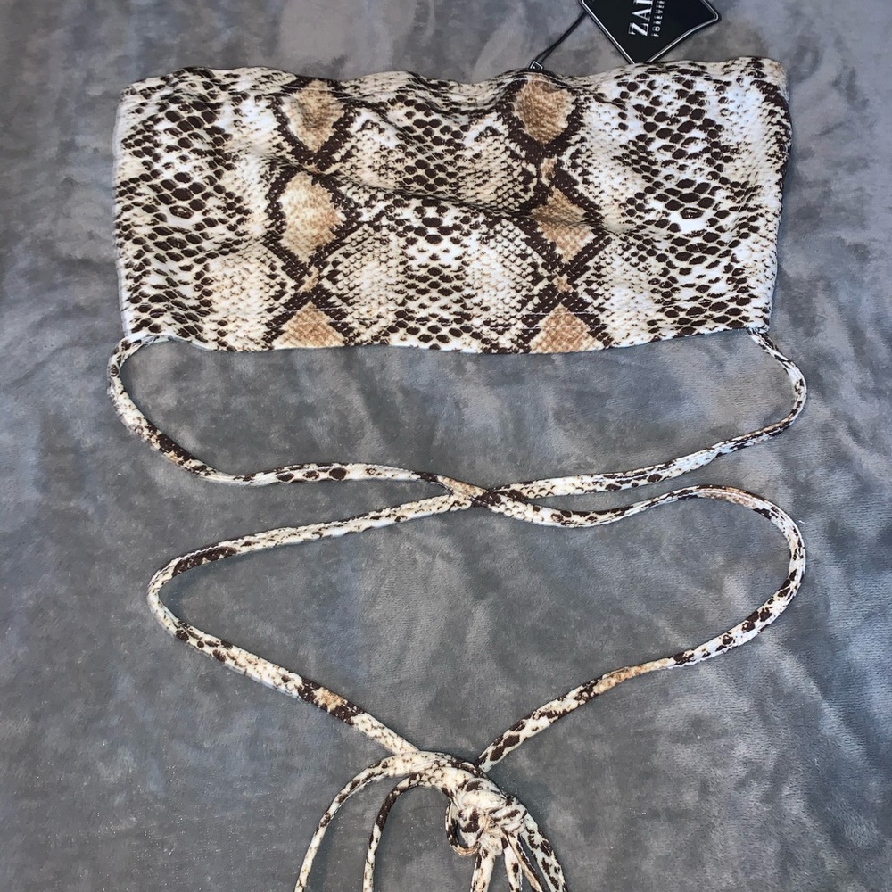 Snake skin crop top